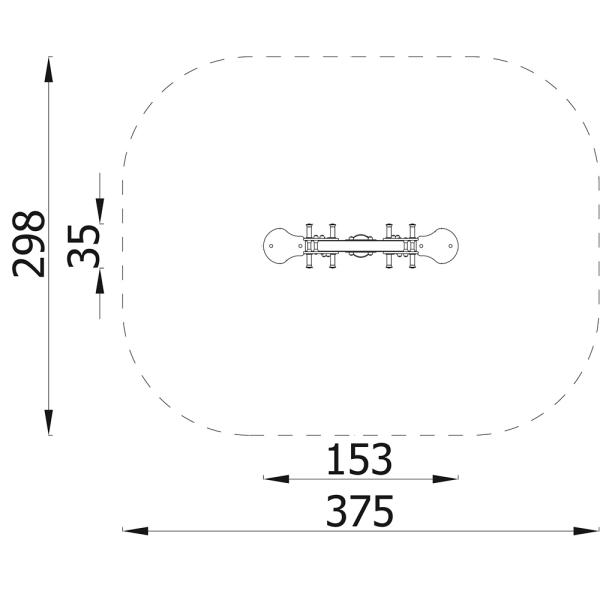 Balken-Federwippe Urbi-B (pastelltürkis), Beton-Bodenanker