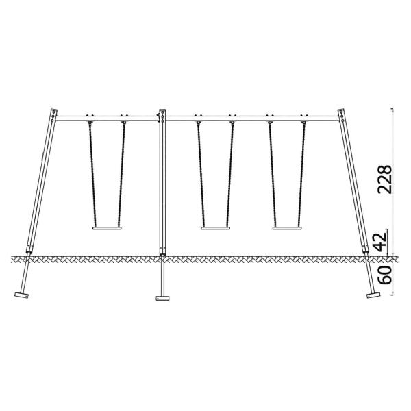 Urbi H 3er-Schaukel - Gestell