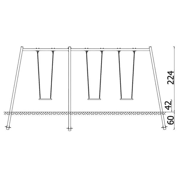Urbi Me 3er-Schaukel - Gestell B anthrazit