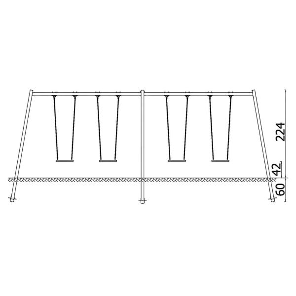 Urbi Me 4er-Schaukel - Gestell B anthrazit