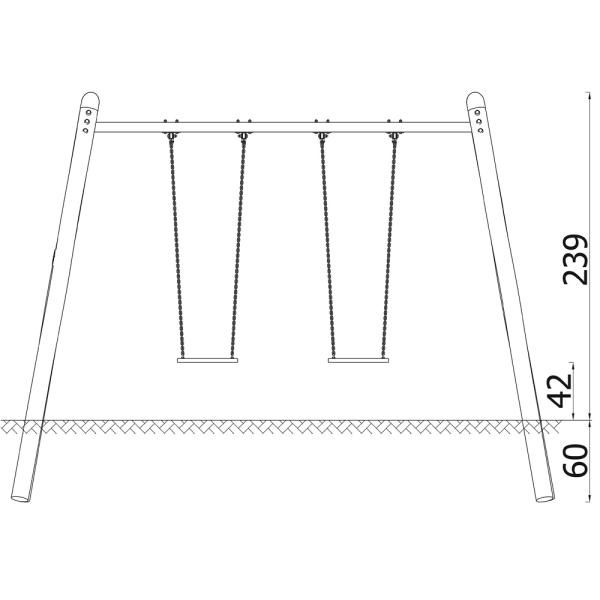 Robinio Doppelschaukel - Gestell