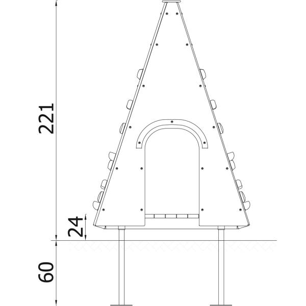 Milo Tipi mit Kletterwänden
