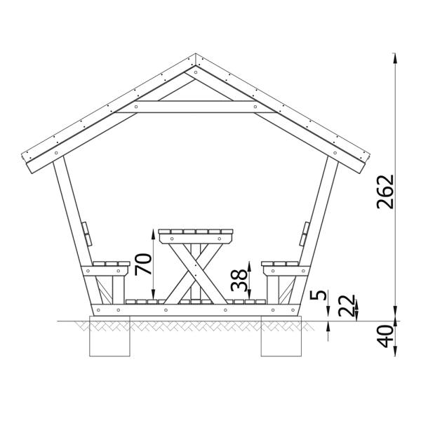 Picknickhütte mit Sitzen