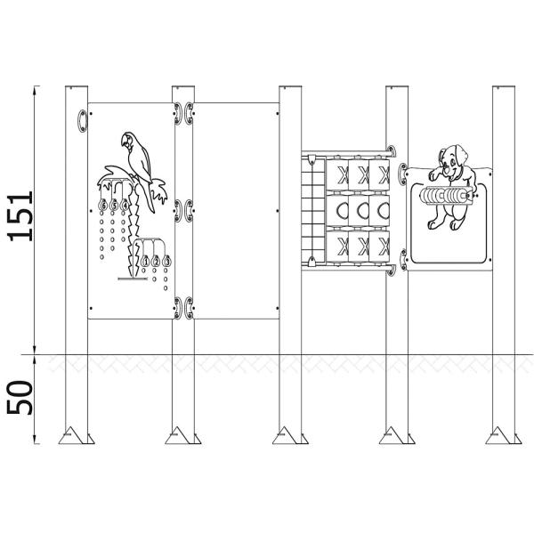 Quadro Me Spielwände-Kombination, Metallpfosten