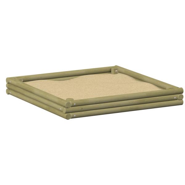 Sandkasten aus Rundholz 2x2m