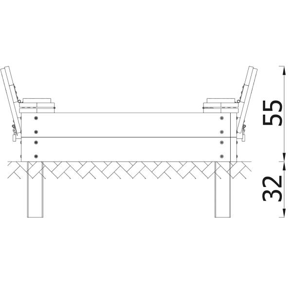 Sandkasten mit Sitzbank, 1,5 x 1,2 m