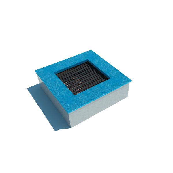 Trampolin Quadrat, mini - Matte schwarz, Kante blau