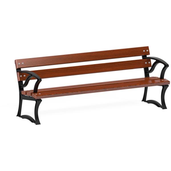 Sitzbank mit Armlehne, rustikal