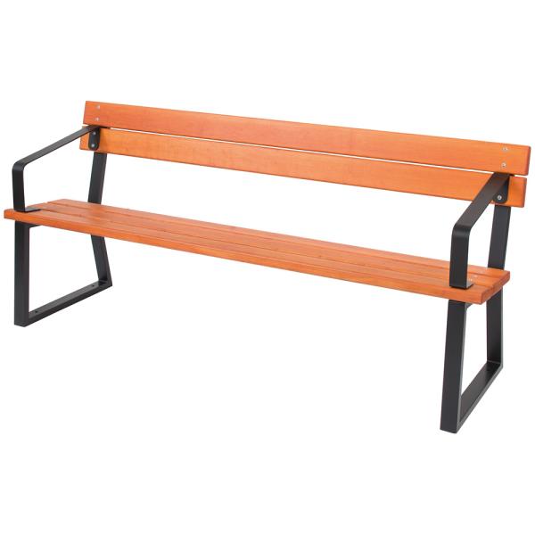 Sitzbank mit Stahlprofil, mit Armlehne