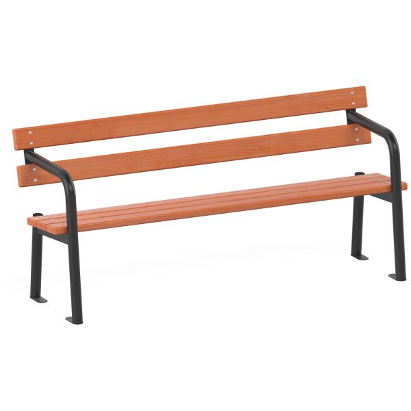 Sitzbank mit Stahlprofil, mit Armlehne, schwarz