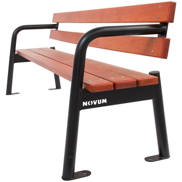 Sitzbank mit Stahlprofil, mit Armlehne, schwarz