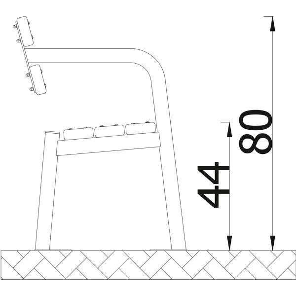 Sitzbank mit Stahlprofil, mit Armlehne, schwarz