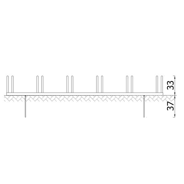 Fahrradständer 6er, Standard, grau