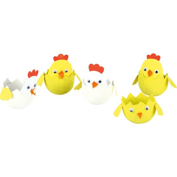 Küken in Eierschalen