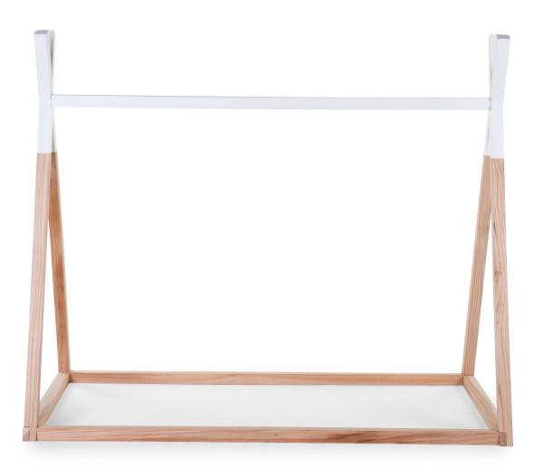 Tipi Kinderbett Rahmen natur/weiss 70x140