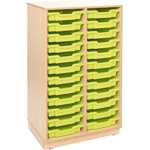 Regal XL, auf Sockel + 24 flache Behälter, hellgrün (Flexi 91)