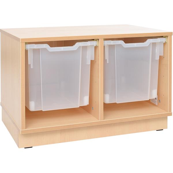 Regal S, auf Sockel + 2 Behälter, transprent (Flexi 99)