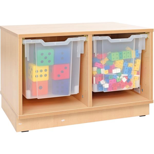 Regal S, auf Sockel + 2 Behälter, transprent (Flexi 99)