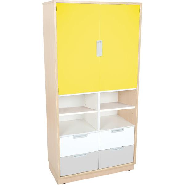 Schrank XL, B 79 - weiss/grau/gelb (Quadro 57-180°)