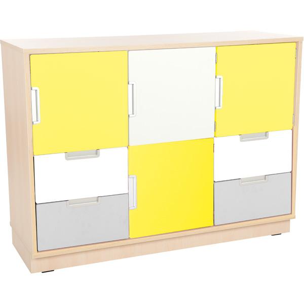 Schrank M mit 4 Türen und 4 Schubladen, B 116 (Quadro 67-180°)