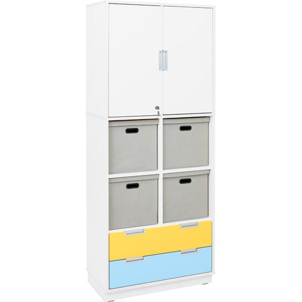 Hochschrank mit Schubladen und Textilboxen, B 79, H 201, (Quadro 105–180°)