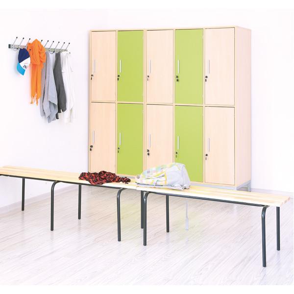 Garderobenschrank mit Metallbeinen, 4 Fächer, abschliessbar