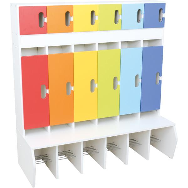 Garderobe Chamäleon 6, leise schliessend, weiss, Regenbogen