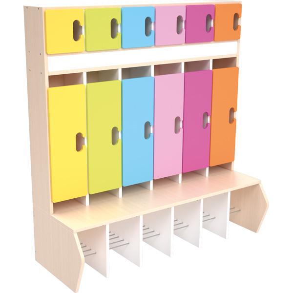 Garderobe Chamäleon 6, leise schliessend, Gelb-Magenta-Töne