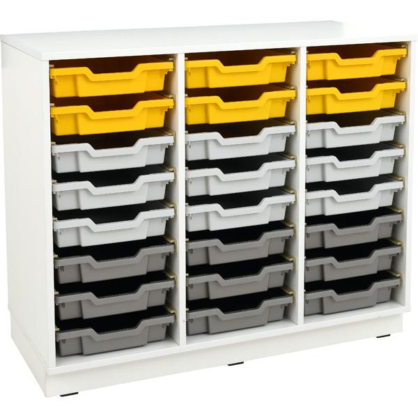 Regal M + 24 diverse Behälter - weiss (Quadro 158W)
