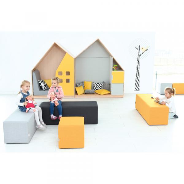 Möbelsatz Quadro Häuserzeile 160-180° - Ahorn