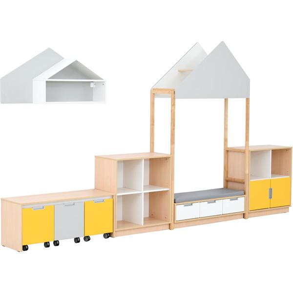 Möbelsatz Quadro Häuserzeile 175-180° - Ahorn