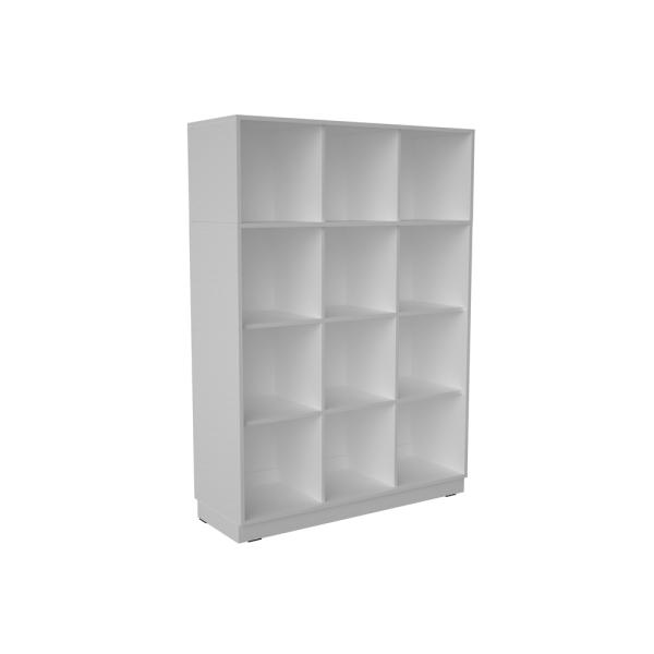 Quadro (Set 217W) - Schrank H 163 mit 2 Mittelwänden und Einlegeböden, B 116, weiss