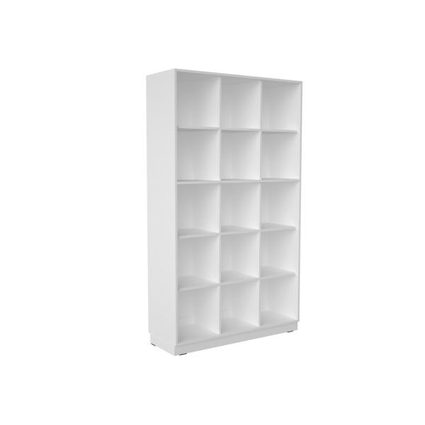 Quadro (Set 218W) - Schrank H 201 mit 2 Mittelwänden und Einlegeböden, B 116, weiss