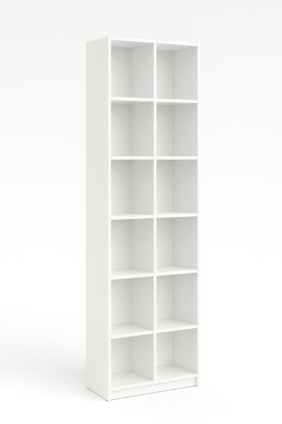 Quadro (Set 224W) - Kombischrank H 238 für 2 breite Schubladen, B 79, weiss