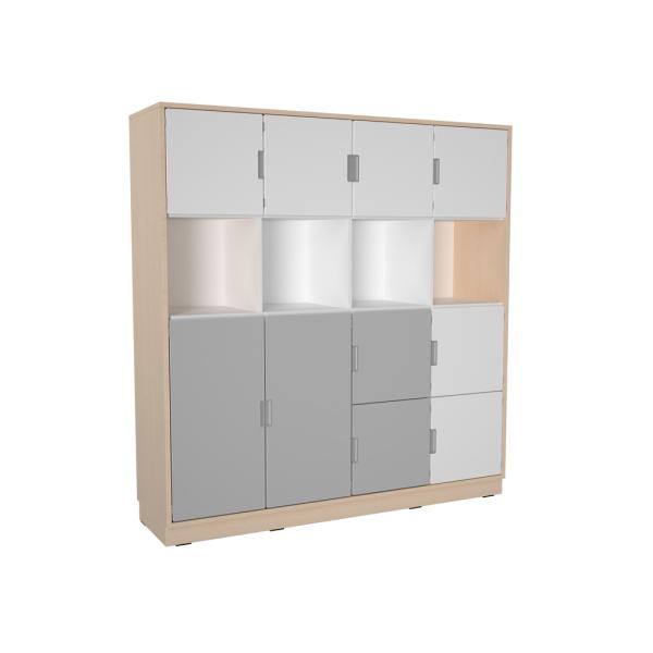 Schrank XL, B 154 - weiss/grau (Quadro 242-180°)