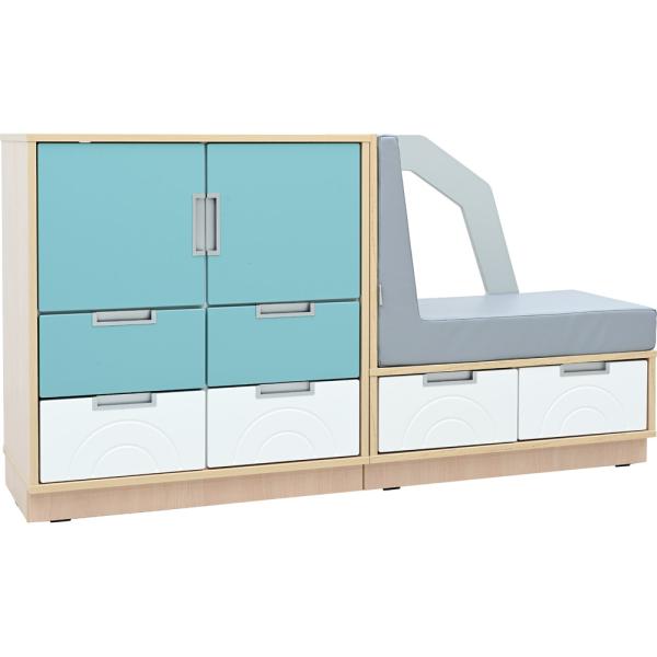 Quadro - Schrankset Auto, Ahorn Jylland - pastelltürkis