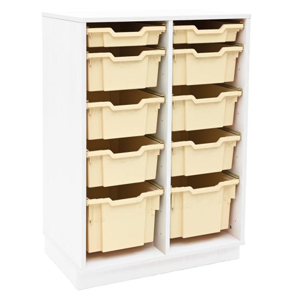 Regal M+ + 10 diverse Behälter - weiss (Quadro 288W)