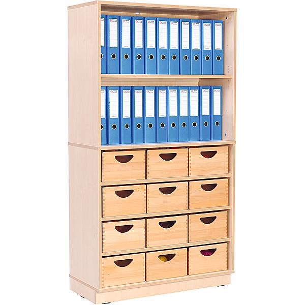 Schrank M, auf Sockel + Aufsatzregal M (Flexi 21)