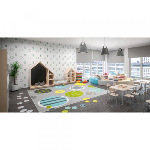 Kindergarten-Gruppenraum Häuserzeile Quadro