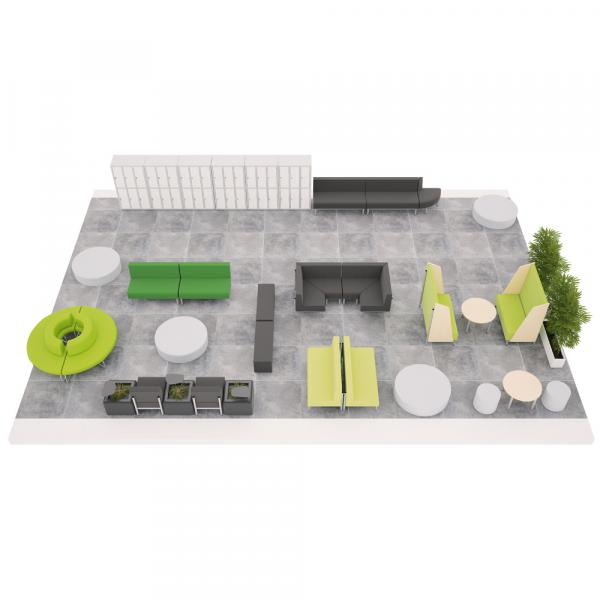 Schulflur mit Sitzecke Inflamea