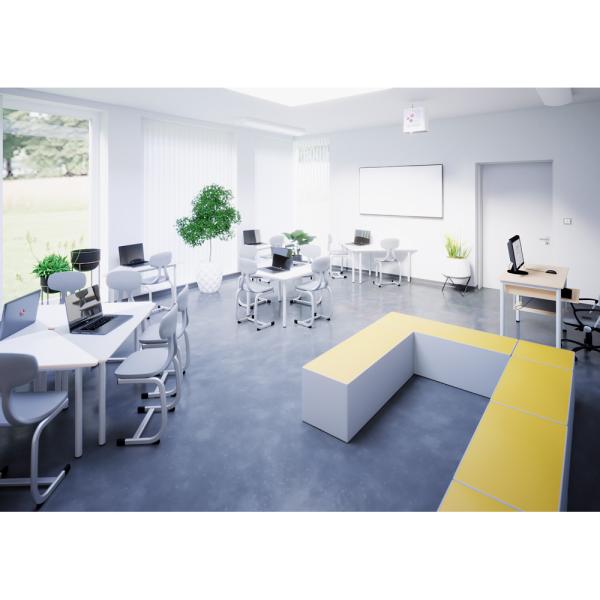 Computerarbeitsraum mit Dreieckstischen Mila