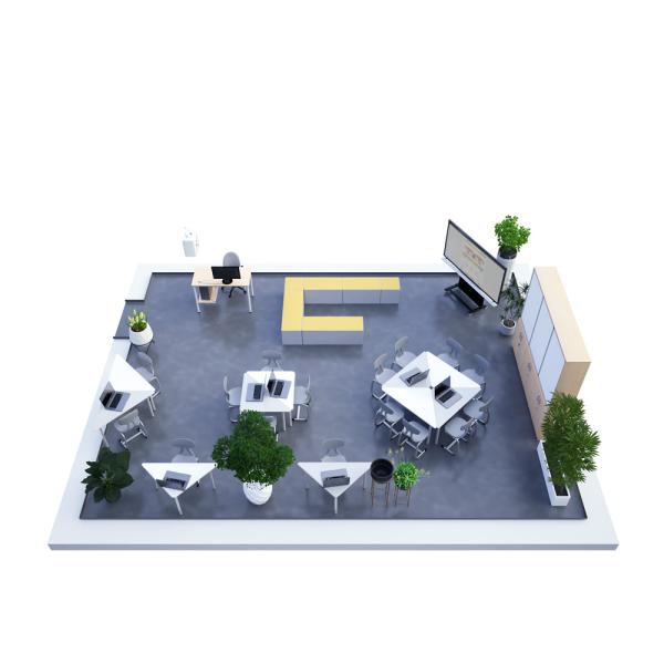 Computerarbeitsraum mit Dreieckstischen Mila