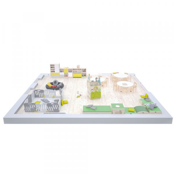 Krippe Gruppenraum Quadro mit Sensorischer Ritterburg