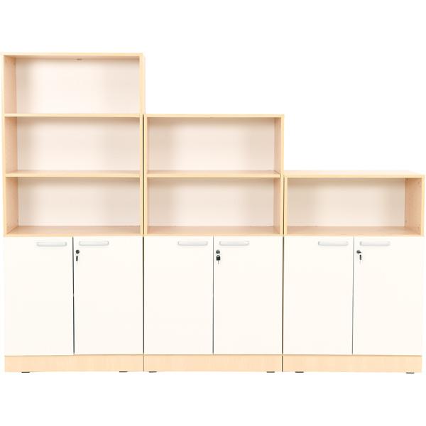 Möbelsatz Grande 6, T 48, Ahorn, Türen weiss