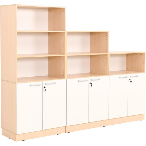 Möbelsatz Grande 6, T 48, Ahorn, Türen weiss