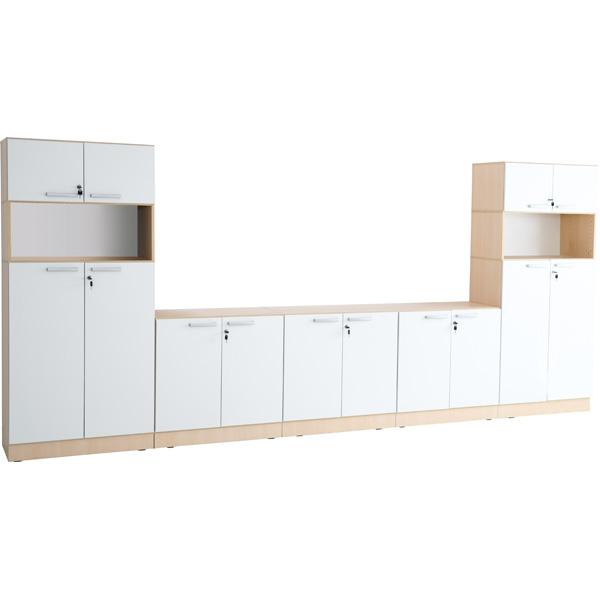 Möbelsatz Grande 21, T 48, Ahorn, Türen weiss