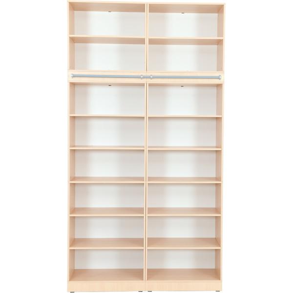 Regalwand, T 48, 2-reihig - Ahorn (Grande 40)