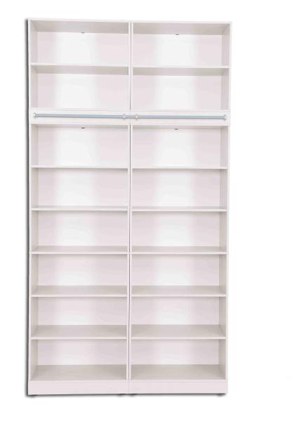 Regalwand, T 48, 2-reihig - weiss (Grande 40W)