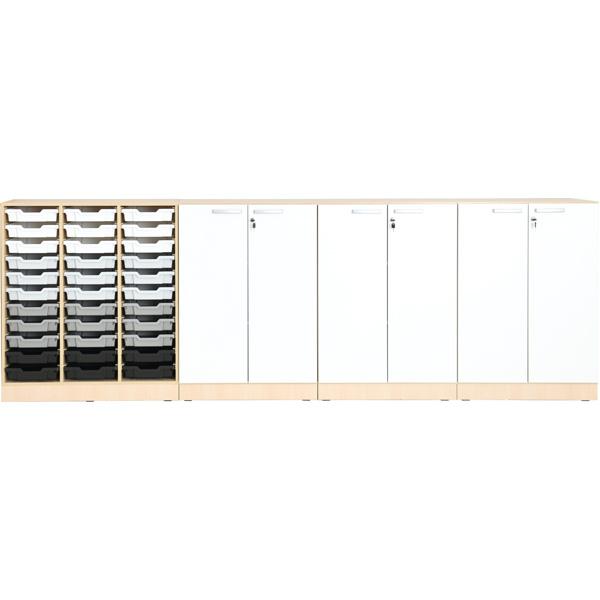 Möbelsatz Grande 46, T 48, Ahorn, Türen weiss