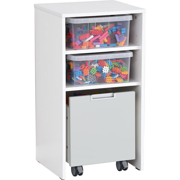 Quadro Schrank mit Waffel-Bausteinen, weiss